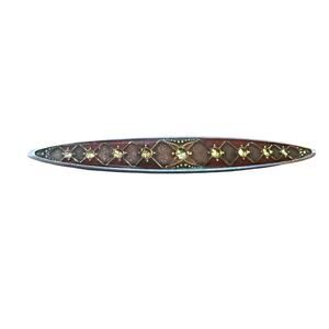 Pierre‎ Bex Art Deco Style Vintage Enamel Bar Vintage Pin Brooch Rhinestone